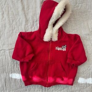 Big Dogs Red Kids Hoodie with White Trim